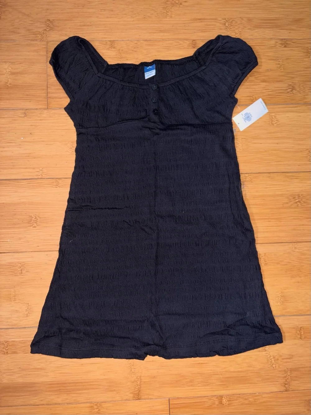 NWT Girl’s Size S 6-7 Black Henley Dress